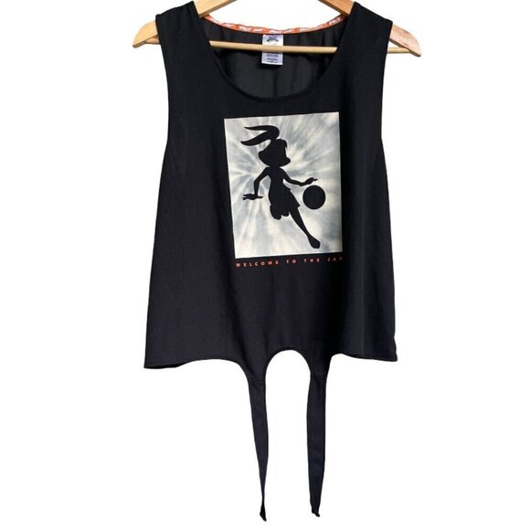 Space Jam Lola Bunny Black Beige Tank Top Tie Knot Women's XL - Picture 1 of 10
